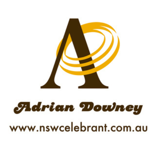 Adrian Downey celebrant logo with stylised letter A