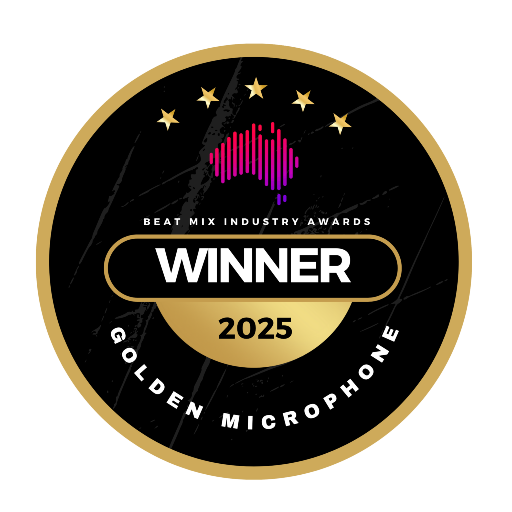 Beat Mix Industry Awards 2025 Golden Microphone Winner badge