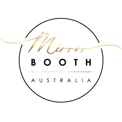 Mirror Booth Australia circular logo in gold and black
