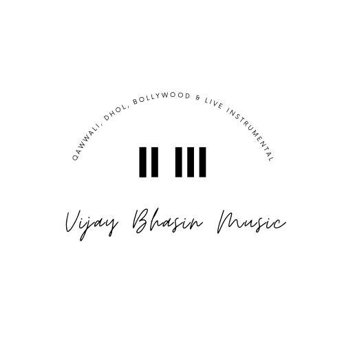 Vijay Bhasin Music logo with piano keys